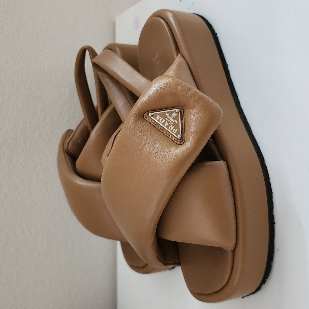 Prada Padded Nappa Leather Sandals – Authentic